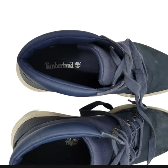 Timberland Londyn High-Top Sneaker Boots Women's Size 8 Blue Leather Lace Up