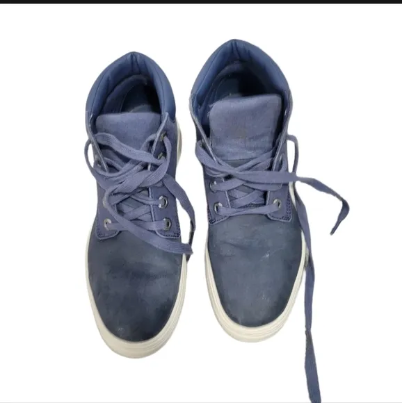 Timberland Londyn High-Top Sneaker Boots Women's Size 8 Blue Leather Lace Up
