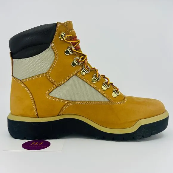 Timberland Mens' 6-Inch Field Boots Waterproof 'Wheat' Leather A18QV Size 9