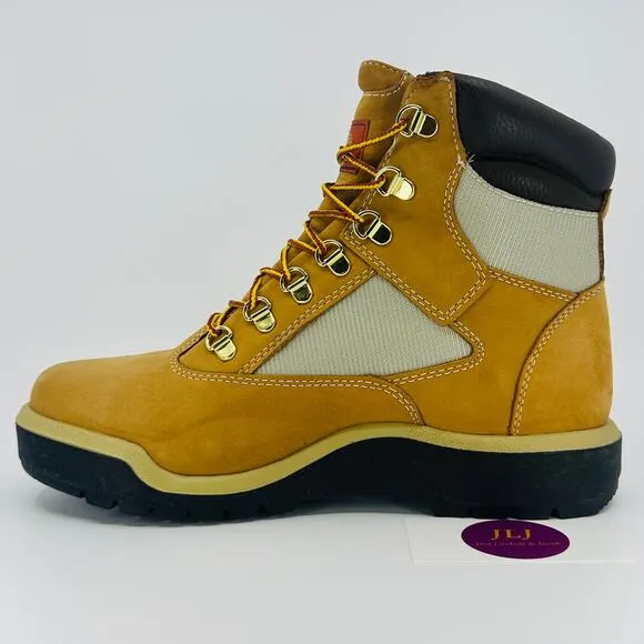 Timberland Mens' 6-Inch Field Boots Waterproof 'Wheat' Leather A18QV Size 9