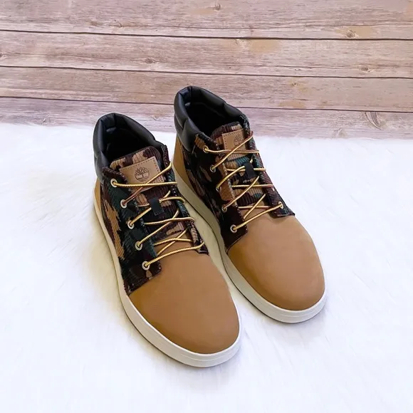 Timberland Men’s Davis Square Camo Print Chukka Boots