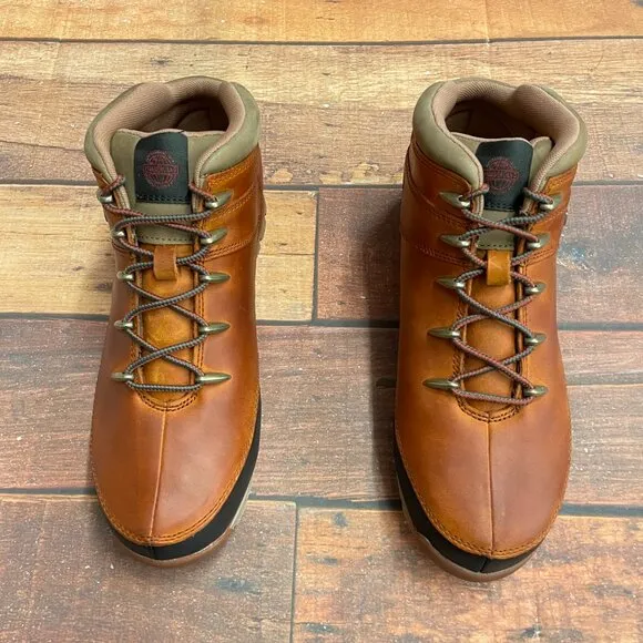 Timberland Men's Euro Sprint Meduim Orange Full Grain Leather Hiking Boots