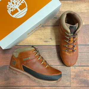 Timberland Men's Euro Sprint Meduim Orange Full Grain Leather Hiking Boots