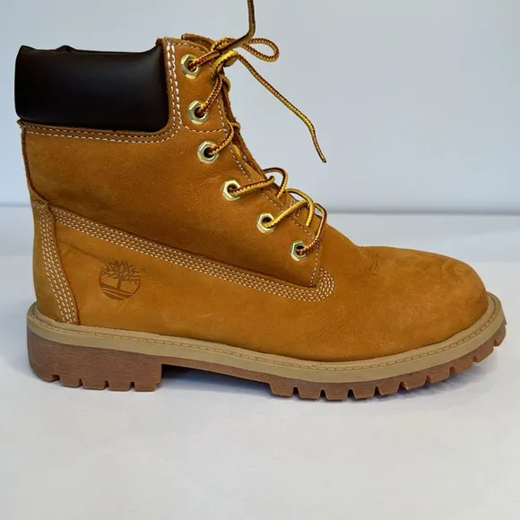 Timberland® Premium 6-Inch Waterproof Boots Tan Men’s 5.5 Women’s 7 Lace Up