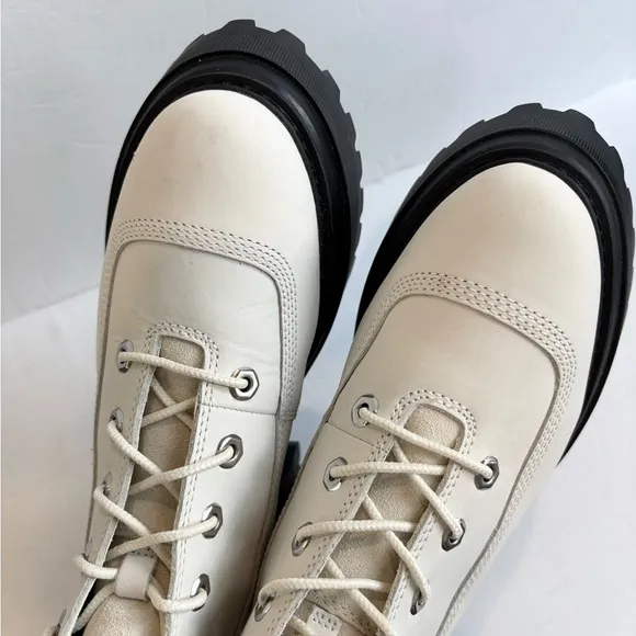Timberland Sky 6” Platform Lace Up Boots in White Nubuck