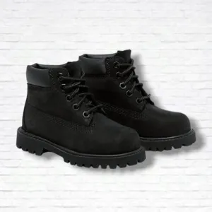 Timberland Unisex Toddler Black Leather Premium 6-Inch Waterproof Boots Size 9T