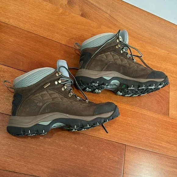 Timberland Women's Gannon mid Gore Tex Brown Leather Hiking Trail Work Boots 9