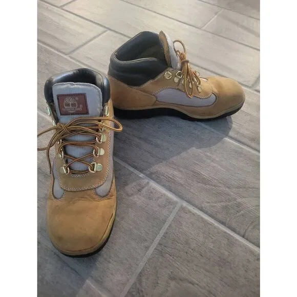 Timberland Youth Field Boot Leather Tan Brown Size 6