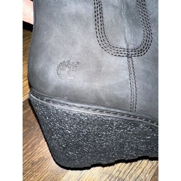 Timberland Amston Chelsea Boots Brown Leather TB0A19AJ Wedge Boots Size 10