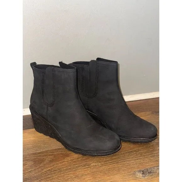 Timberland Amston Chelsea Boots Brown Leather TB0A19AJ Wedge Boots Size 10