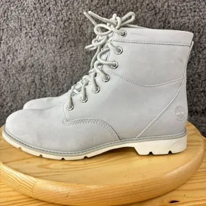 Timberland Campton Boots Womens 8.5 Nubuck Leather Light Gray Waterproof