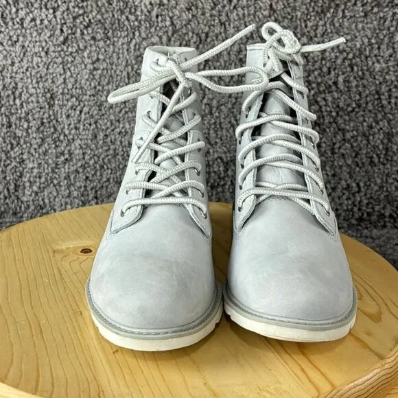 Timberland Campton Boots Womens 8.5 Nubuck Leather Light Gray Waterproof