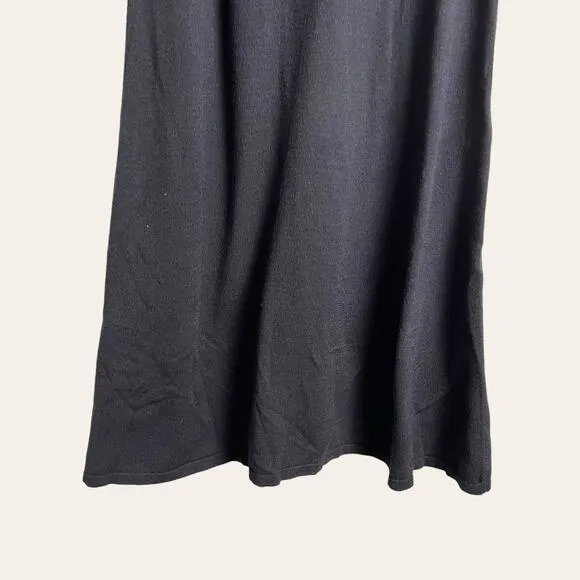 Toccin Dark Gray Ribbed Turtleneck Long Sleeve Midi Sweater Dress L