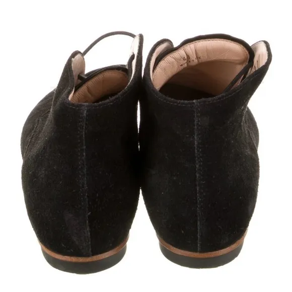 Tod’s beautiful black suede lace up short boots.