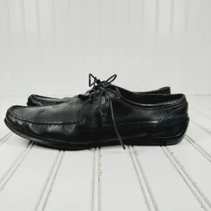 Tod's Black Leather Square Toe Lace Up Men's Dress Shoes Loafers H972