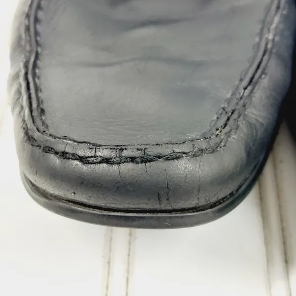 Tod's Black Leather Square Toe Lace Up Men's Dress Shoes Loafers H972
