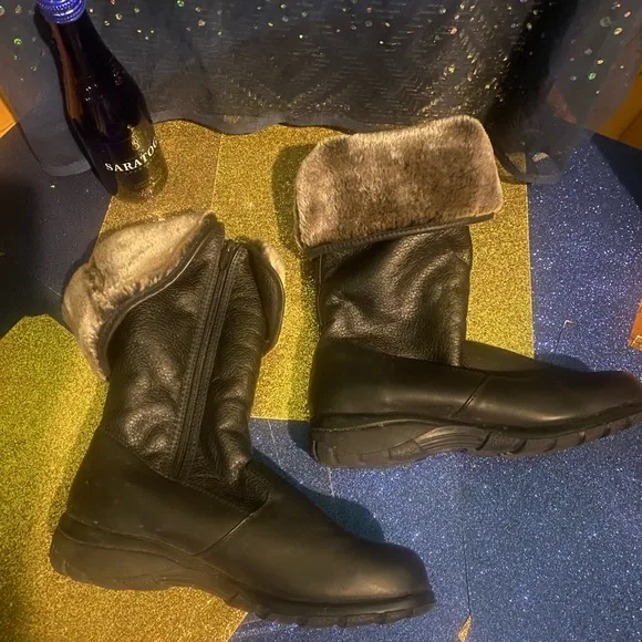 TOE WARMERS Frm CANADA WATERPROOF ITALIAN LEATHER FAUX-SHEARLING WINTER Boots 8