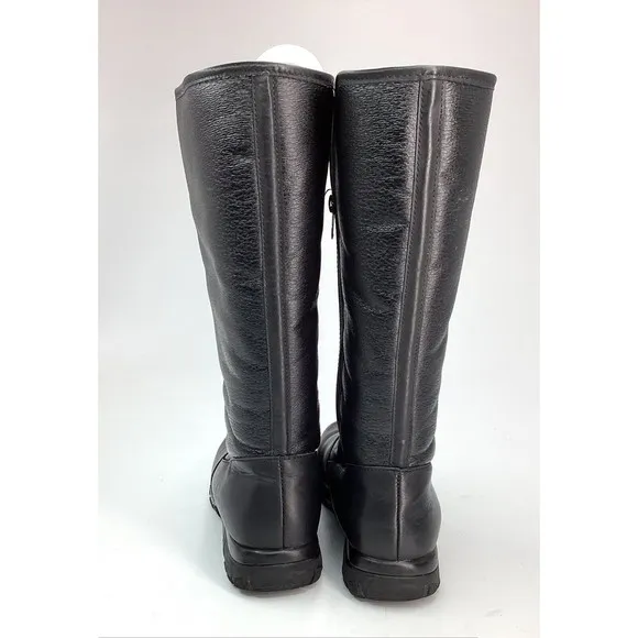 TOE WARMERS SHELTER mid calf leather faux fur boots women Black 10 M