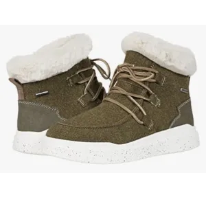 Tomika Green and White Winter Boots with Fluffy Lining Waterproof UK 42