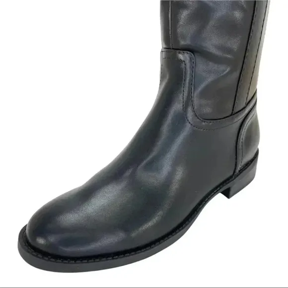 Tommy Hilfiger Ilia4 Black Tan Faux Leather Knee High Womens Boots Size 5M