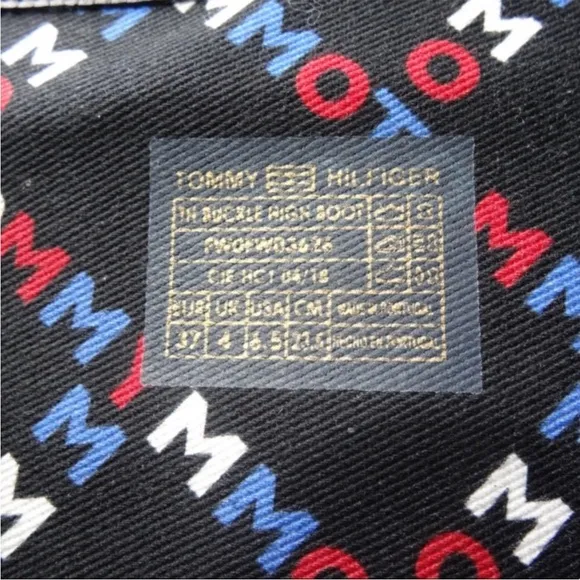 Tommy Hilfiger The Buckle High Boot Knee High Black Boot 6.5