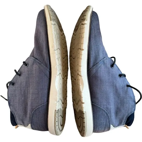 Toms Mens Navi Chukka Boots Blue Ankle Lace Up Breathable Casual Flat Heel 10.5