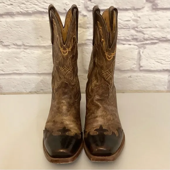 Tony Lama 9B Women’s VF6004 Vaquero Western Boots Leather Wingtip Square Toe