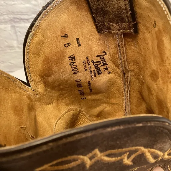 Tony Lama 9B Women’s VF6004 Vaquero Western Boots Leather Wingtip Square Toe