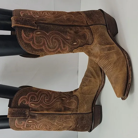 Tony Lama Americana Navajo Brown Leather Western Boot