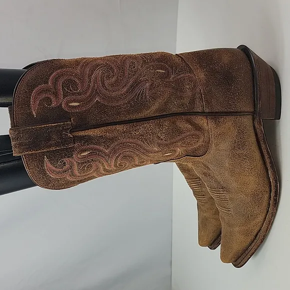 Tony Lama Americana Navajo Brown Leather Western Boot