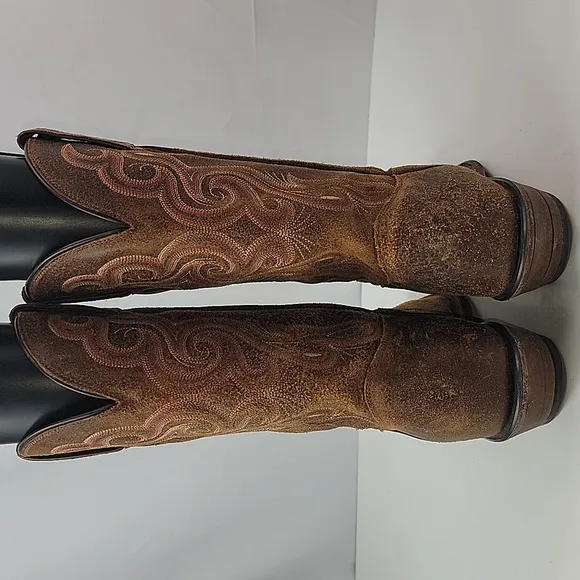Tony Lama Americana Navajo Brown Leather Western Boot
