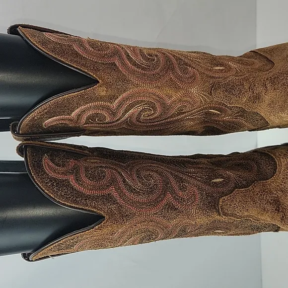 Tony Lama Americana Navajo Brown Leather Western Boot