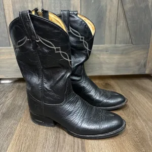 Tony Lama‎ Boots 2205 Black Leather Bullhide Round Toe Western Cowboy Men’s 6.5