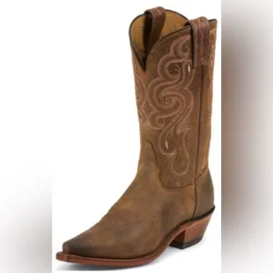 Tony Lama Western Boot Golden Tan Navajo Leather with Narrow Square Toe