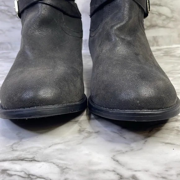 Torrid Sweater Black faux leather under knee tall boots size 12W
