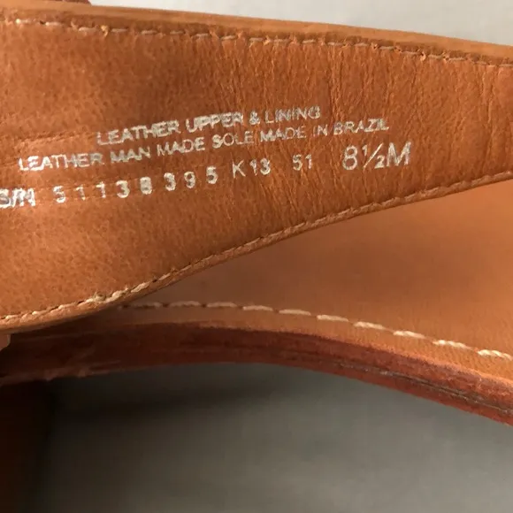 Tory Burch brown leather block heel thong shoes