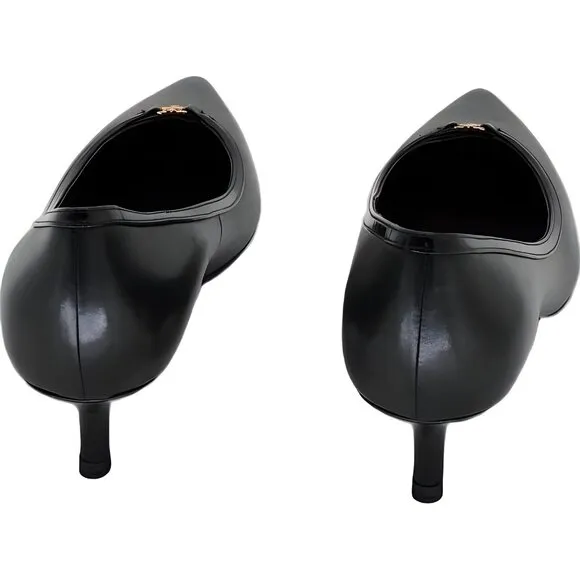 Tory Burch Double T Buckle Pumps Black Heels Size 7 M