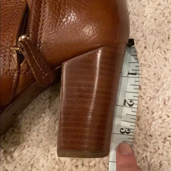 TORY BURCH signature studded stacked heel booties