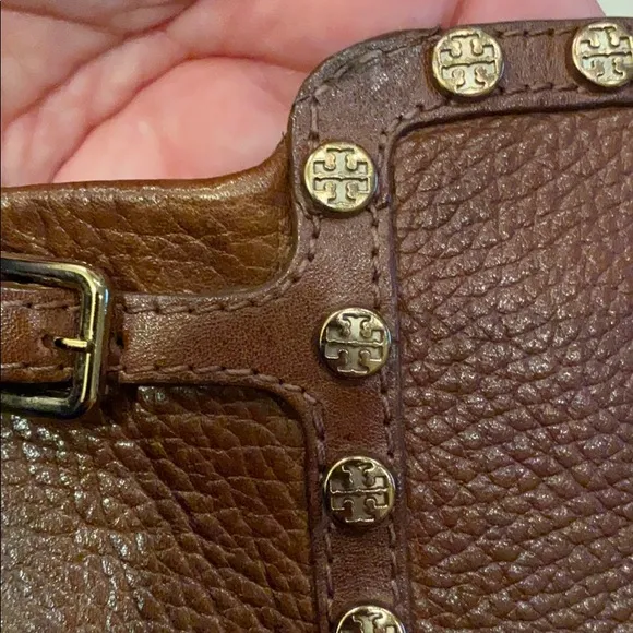 TORY BURCH signature studded stacked heel booties