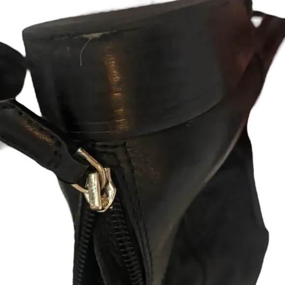 Tory Burch Simone Leather Black Boots 9 Equestrian Over The Knee Riding Boots