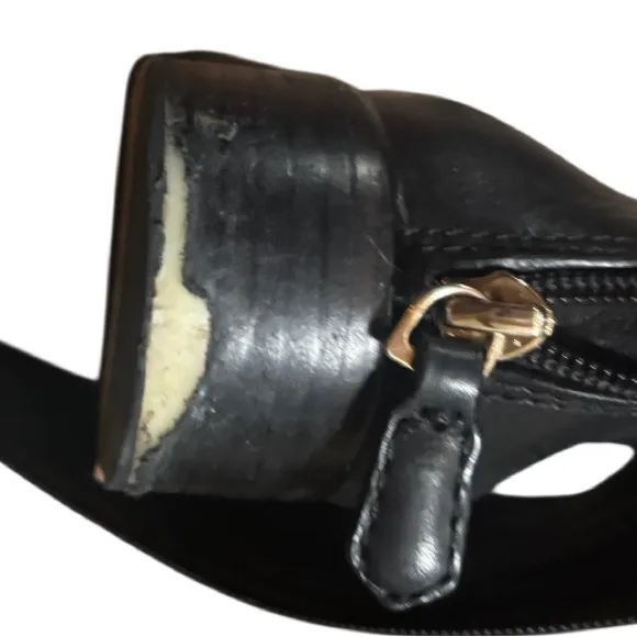 Tory Burch Simone Leather Black Boots 9 Equestrian Over The Knee Riding Boots