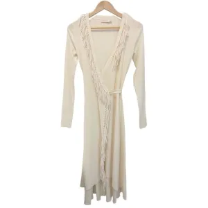 Tory Burch Knit Wrap Dress with Diagonal Fridge