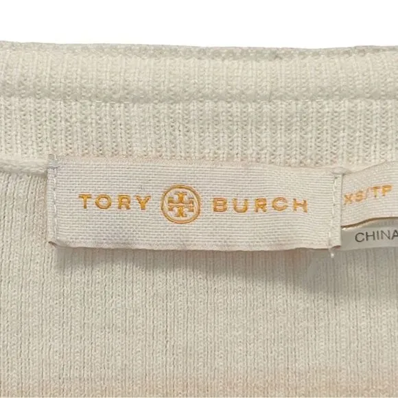 Tory Burch Knit Wrap Dress with Diagonal Fridge