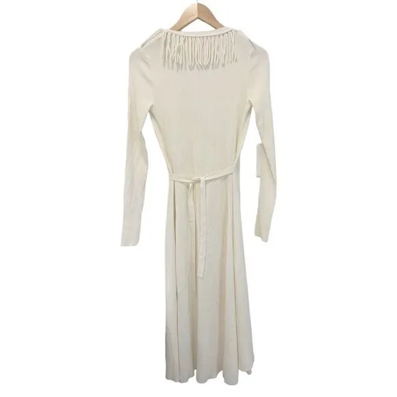 Tory Burch Knit Wrap Dress with Diagonal Fridge