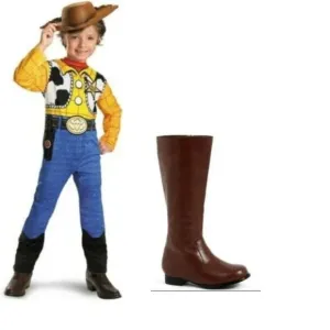 *Toy Story Woody sz 4/6 Jumpsuit, Hat &amp; Cowboy Boots Halloween Costume 3 Pc Boys