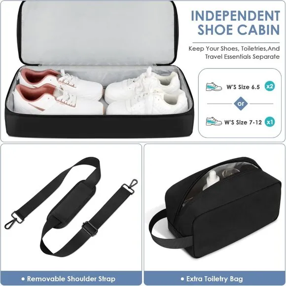 Travel Bag for Men Women, Duffle Bag &amp; Gym Bag with Shoe Compartment, Weekender