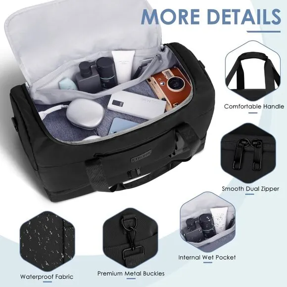Travel Bag for Men Women, Duffle Bag &amp; Gym Bag with Shoe Compartment, Weekender
