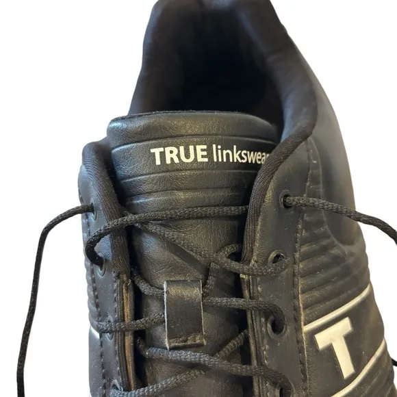 TRUE Linkswear True Motion Men's Classic Waterproof Golf Shoe Black/White