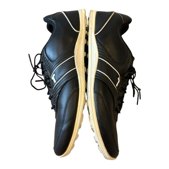 TRUE Linkswear True Motion Men's Classic Waterproof Golf Shoe Black/White