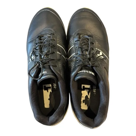 TRUE Linkswear True Motion Men's Classic Waterproof Golf Shoe Black/White